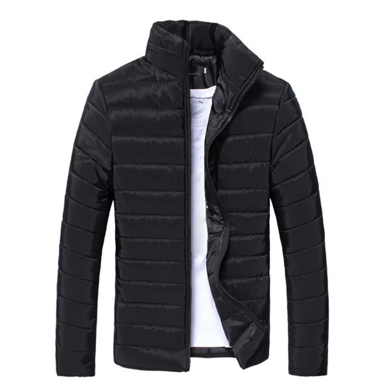 Great Value 2019 Men Fashion Jacket Puffer Coat Jackets Basic Winter Warm Down Stand Collar Zipper Ultralight Male Solid Color Outwear