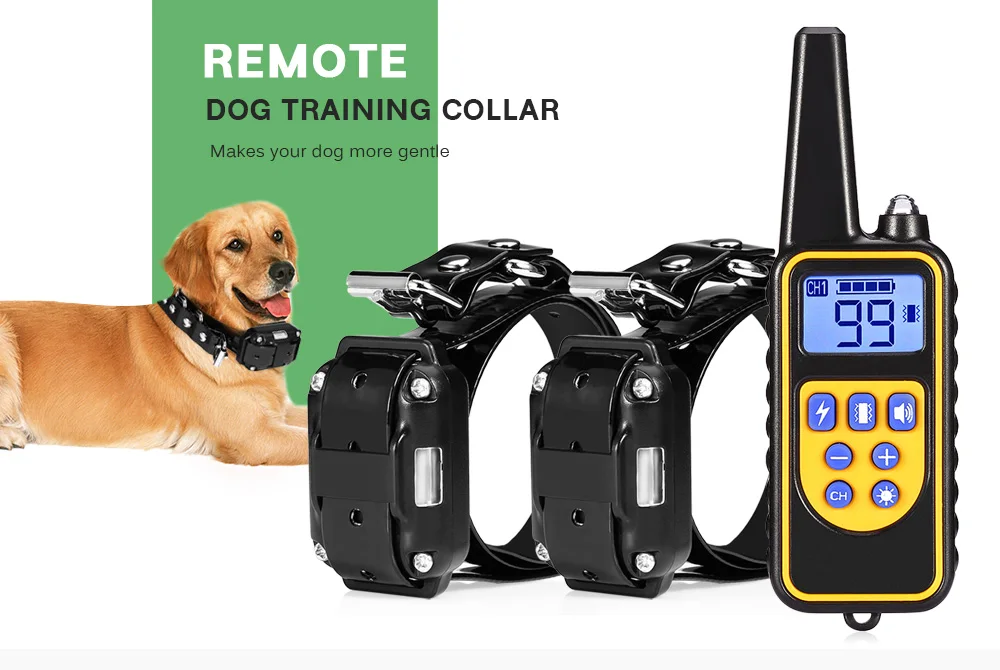 Перезаряжаемый водонепроницаемый электронный ошейник для дрессировки собак с ЖК-дисплеем 800 м дистанционный электронный ошейник для дрессировки ударов