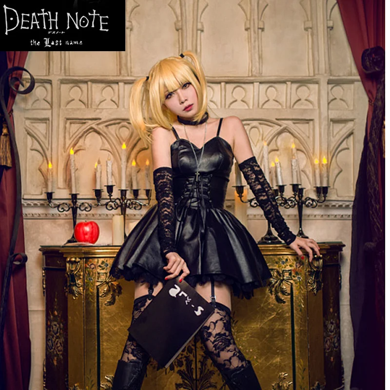 Death Note Misa Amane имитация кожи сексуальные топы без рукавов кружевное платье