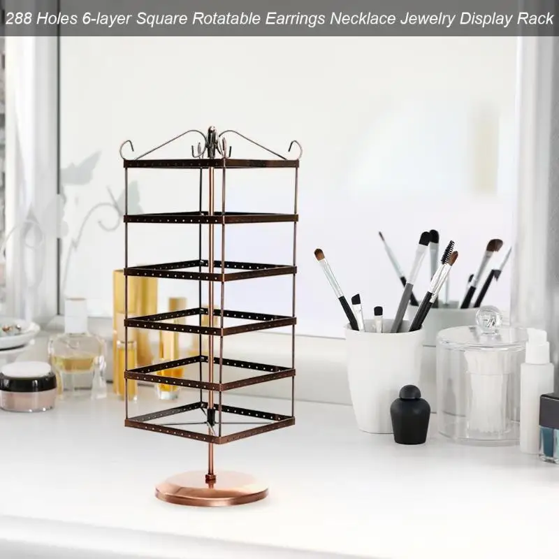 Earring Hanging Jewelry Organizer 1PC Metal Display Rack 48 Holes Stand Holder 