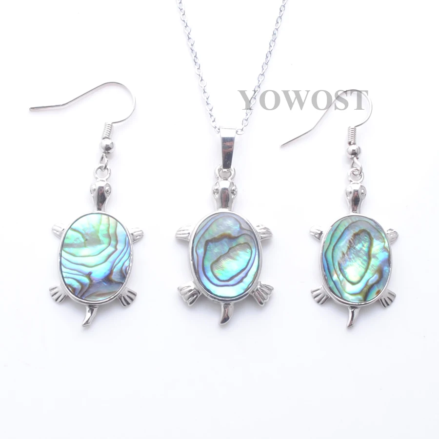 New Zealand Abalone Shell Materials Earrings Pendant Beads Tortoise Shaped Lucky Jewelry Set For