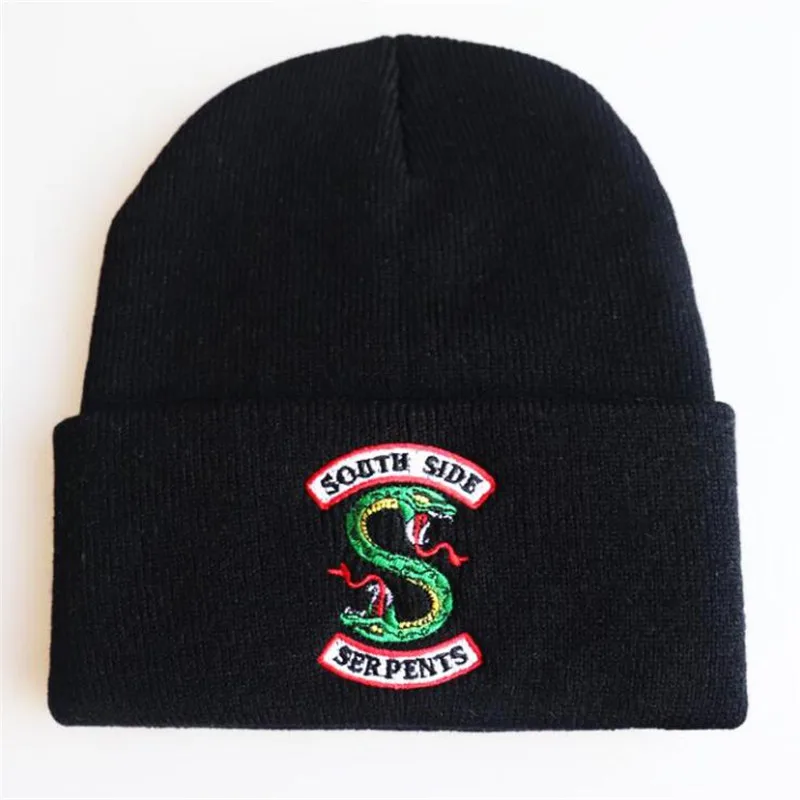 Взрослый ривердейл "South Side serpents" шляпы для косплея шапочка Кепки зимняя вязаная вышивка шляпа необычный подарок - Цвет: Style 1