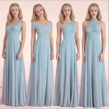 

BacklakeGirls HT32821 2020 New Wholesale A Line Chiffon Bridesmaid Dresses Sleeveless Multi-styles For Wedding Party Girls Gown