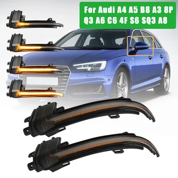 

2Pcs Dynamic Blinker Mirror Light For Audi A3 8P A4 A5 B8 Q3 A6 C6 4F S6 LED Turn Signal Side Indicator For S4 S5 S6 A8 D3 8K S8
