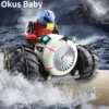 2.4G RC Car Dirt Bike Rock Crawler Amphibious Radio Control Motorcycle Stunt Racing Vehicle Model Light Electric Hobby Toys 1