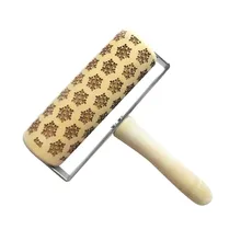 Деревянные рождественские тиснения Скалка с гравировкой Diy Инструменты для выпечки печенья детские новогодние украшения Рождественские украшения