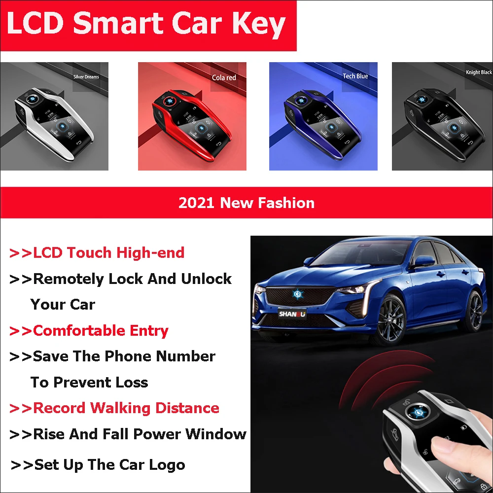 US $100.00 Smart LCD Touch Car Key Auto Remote Central Kit Door Lock Locking Vehicle Keyless Comfortable Entry System With Car Case Cover