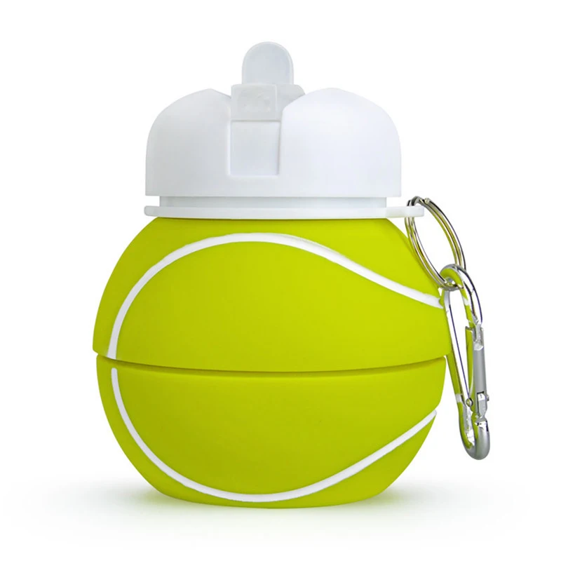 Fold Tennis Water Bottle Travel Hiking Office Camping School Sports Plastic Kettle Healthy Material Portable Kids Water Bottle