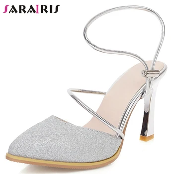 

SaraIris Pointed Toe Ankle Strap High Heels Sandals Women Brand Fashion Classic Sandals Ladies Summer Shoes