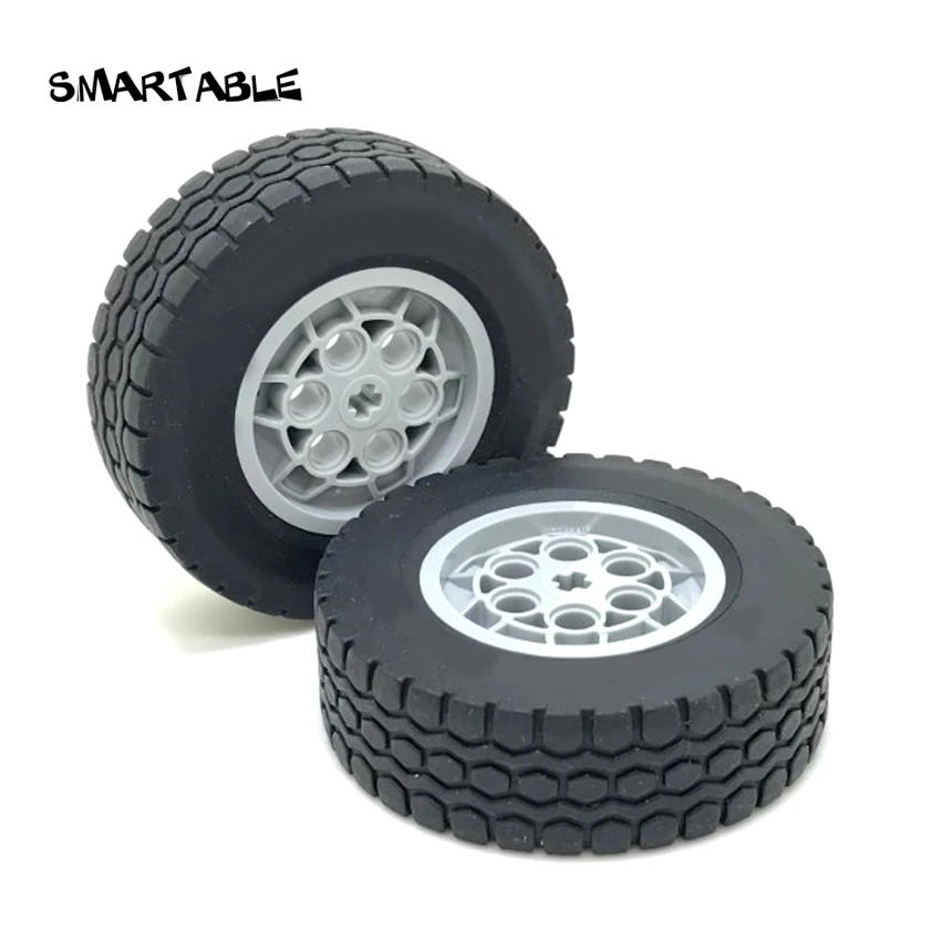 Smartable Technic Ev3 мс 62,4x20 мм колесные диски шин Запчасти строительные блоки, игрушка для автомобилей совместимый дизайн 32019+ 86652 4 шт./компл