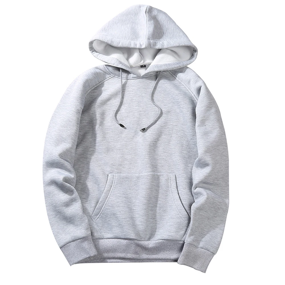 type 2 grey Laamei европейский размер модные красочные кофты с капюшоном мужская утепленная одежда зимние толстовки для мужчин хип хоп Уличная однотонная флисовая мужская Толстовка - Цвет: type 2 grey