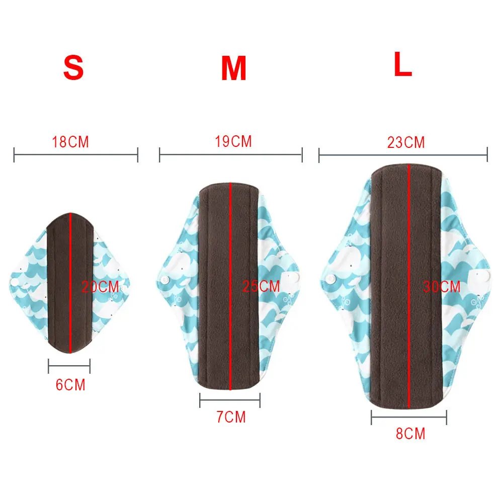 Гигиенические прокладки многоразового использования женской гигиены для женщин менструальные прокладки салфетки для мам прокладки для трусов Хлопок Моющиеся тканевые прокладки Размер S, M, L