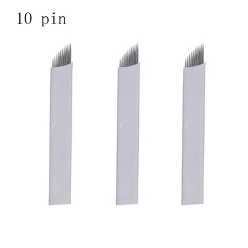 

0.25mm 10 Pin 50/100/500PCS micro Permanent Makeup Eyebrow Tattoo Blade Microblading Needles For 3D Embroidery Manual Tattoo Pen