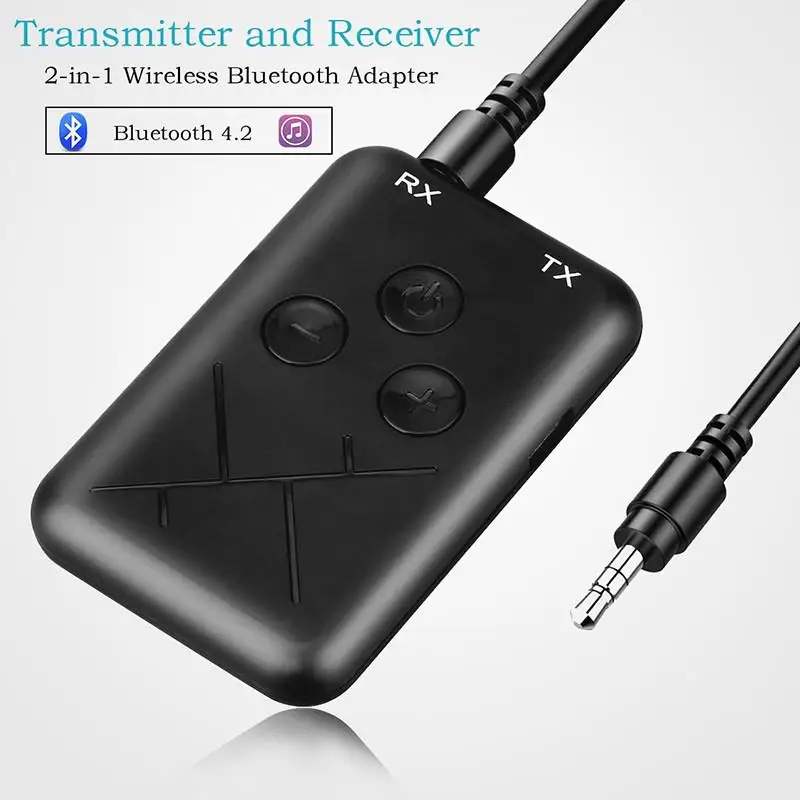 

New Bluetooth Audio Transmitter Receiver 3.5mm 2 In 1 RX and TX 3.5mm AUX Wireless Audio Adapter Car Bluetooth Audio Receiver