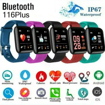 

PYMH Sport Health Waterproof Fitness Smart Watch Activity Tracker Wristband Bracelet Women Men Fit bit Android iOS Heart Rate