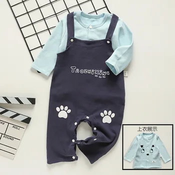 

Autumn Newborn Infant Boy Clothes Set Cartoons 0-24 Months Kids Baby Boy Clothing Top+rompers 2pcs Toddler Outfits Suit