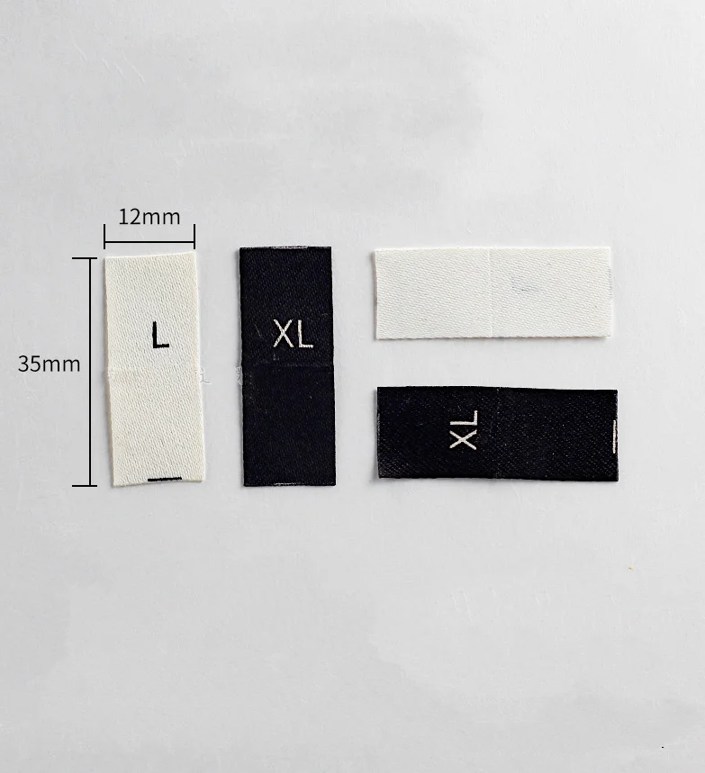 Description Picture 2 of item200pcs Size Labels for Garment Number 0-39 Size Black/White/ Polyester Woven Folded Labels Clothes Sewing Tags 35*12MM LB-036