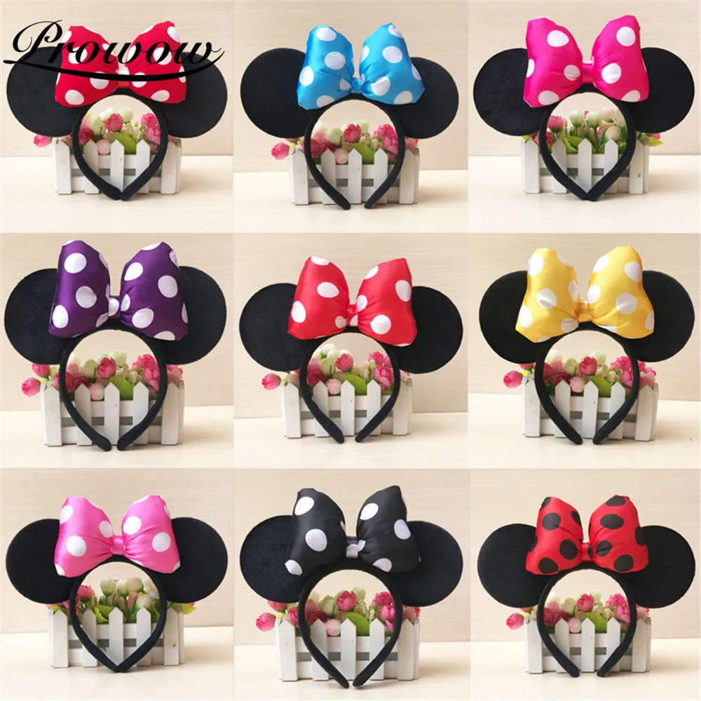 Prowow precioso punto orejas de Minnie diadema para bebé niña Minnie diadema accesorios de bebé niña niños accesorio para el pelo