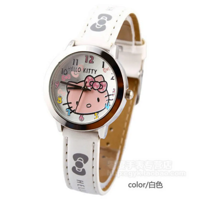 Детские часы с рисунком hello kitty, водонепроницаемые детские часы с ремешком