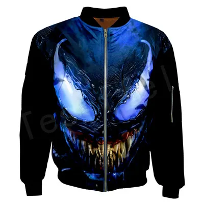Jackets Tessffel унисекс спортивный костюм хотимавии чудо-яд Том Харди из фильма «мстители» Для мужчин/Для женщин 3dprint/застёжка-молния толстовки Толстовка/куртка-бомбер s1 - Цвет: Jackets