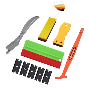 

EHDIS Vinyl Squeegee Felt Car Wrap Cutter Knife Rubber Scraper Plastic Razor Blade Water Remover Window Film Tinting Tools Set