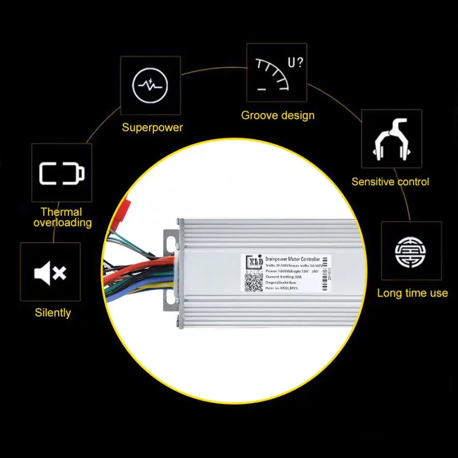 36 V/48 V 1000W Бесщеточный мотор синусоидальный контроллер для электрического велосипеда скутер