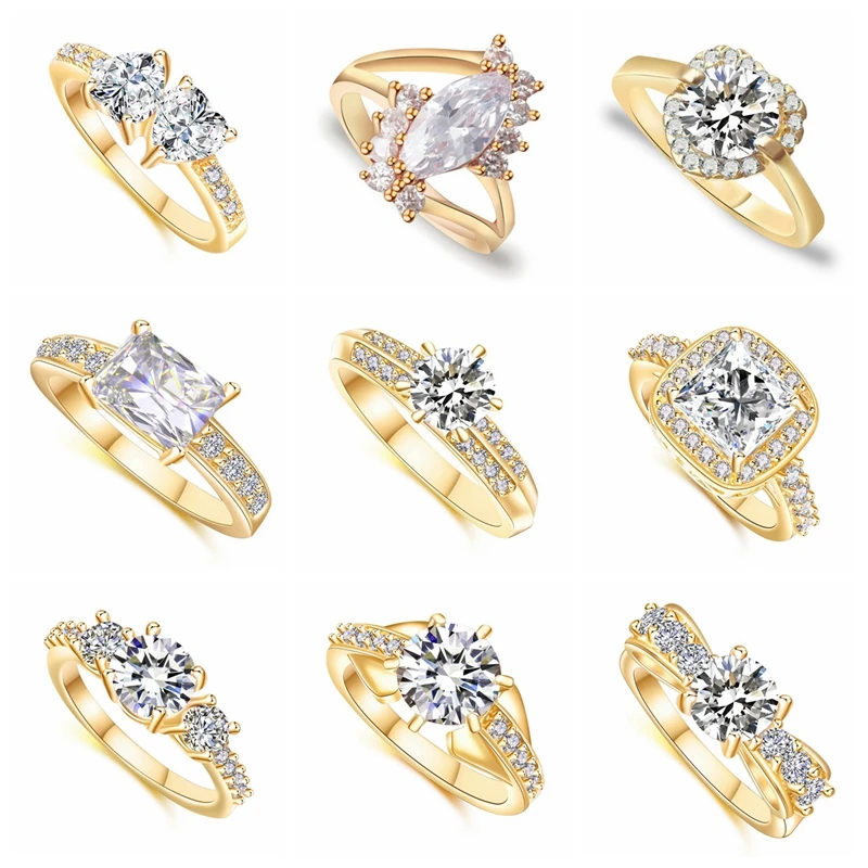 16 различных стилей сердце невесты свадебные кольца для женщин белый кубический