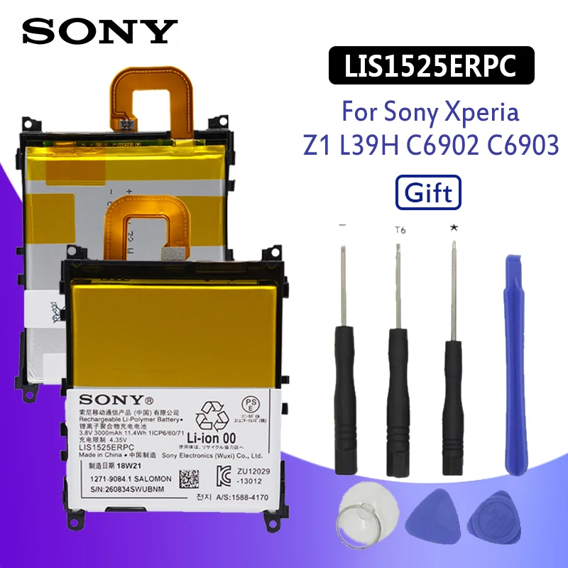 Sony телефон Батарея для sony Xperia Z1 L39h L39 C6902 C6903 C6916 C6943 SO-01F L39T L39U LIS1525ERPC 3000 мА/ч, бесплатные инструменты