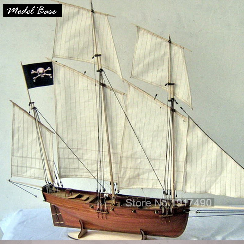 Wooden Ship Models Kits Diy Le COUREUR 1776 Crolla Model-Wood-Boats 3d Laser Cut Educational Toy Model-Ship-Assembly Scale 1:48 |