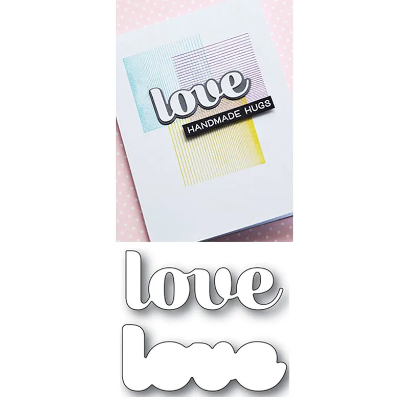 "Hello""Hugs""Love"Words English Metal Cutting Dies for Scrapbooking DIY Craft Die Embossing Stencil Card Decorative Photo 