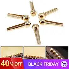 6 предмет в комплекте! Чистая медь латунные элементы для гитары мост шпильки Струны для ногтей колышки набор для народных Запчасти для акустической гитары держать полный тембр более стабильным