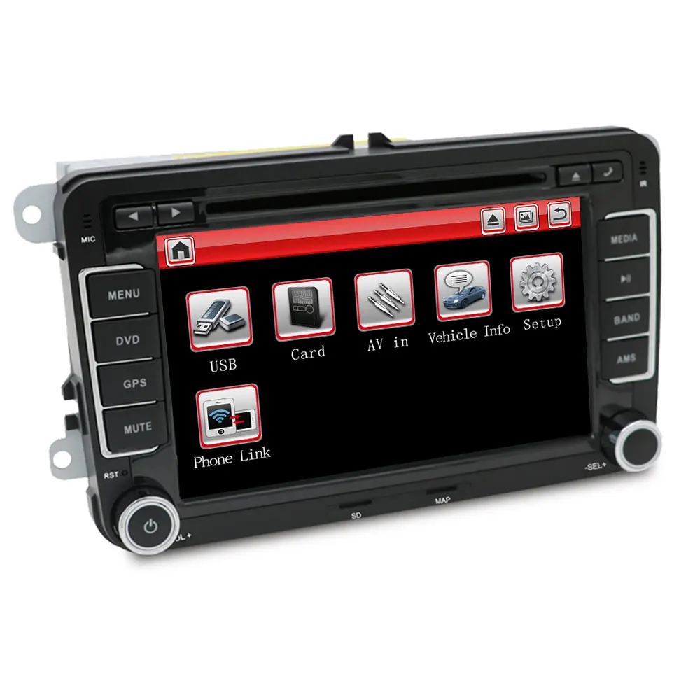 Best Eunavi 2 din 7 inch Car DVD player Radio Stereo GPS for VW GOLF POLO JETTA TOURAN MK5 MK6 PASSAT B6 bluetooth SWC Touch Screen 5