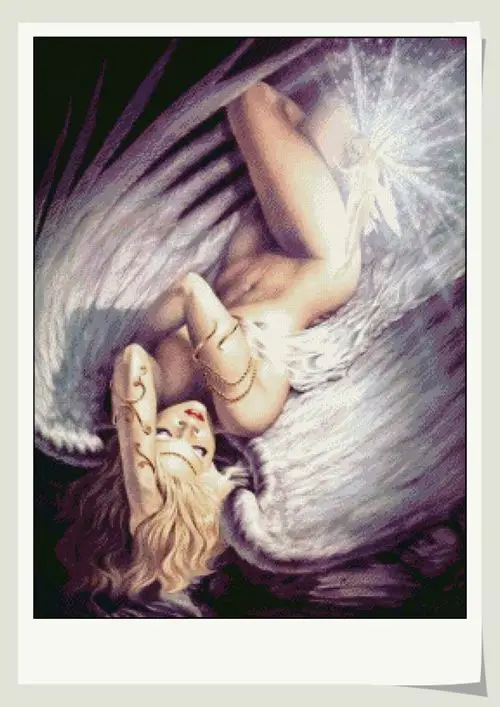

Cross Stitch Kits Purple angel Crafts People Art Needlework 14CT Unprinted Embroidered Handmade DMC Wall Home Decor