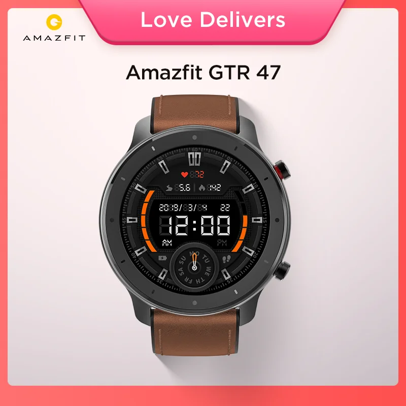 US $229.99 Global Version Amazfit GTR 47mm Smart Watch 5ATM Waterproof Smartwatch 24 Days Battery Music Control Leather Silicon Strap