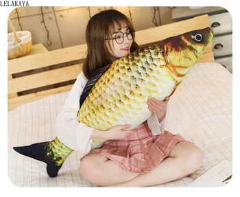 

1Pcs Fashion Simulation Carp Stuffed Fish Shape Plush Animal Toys Creative Sofa Bed Pillow Appease Baby Sleeping Doll Home Decor