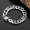 S925 sterling silver retro domineering vajra Buddhist bracelet male Thai silver Vintage fashion men's heavery bracelet  jewelry ► Photo 2/6