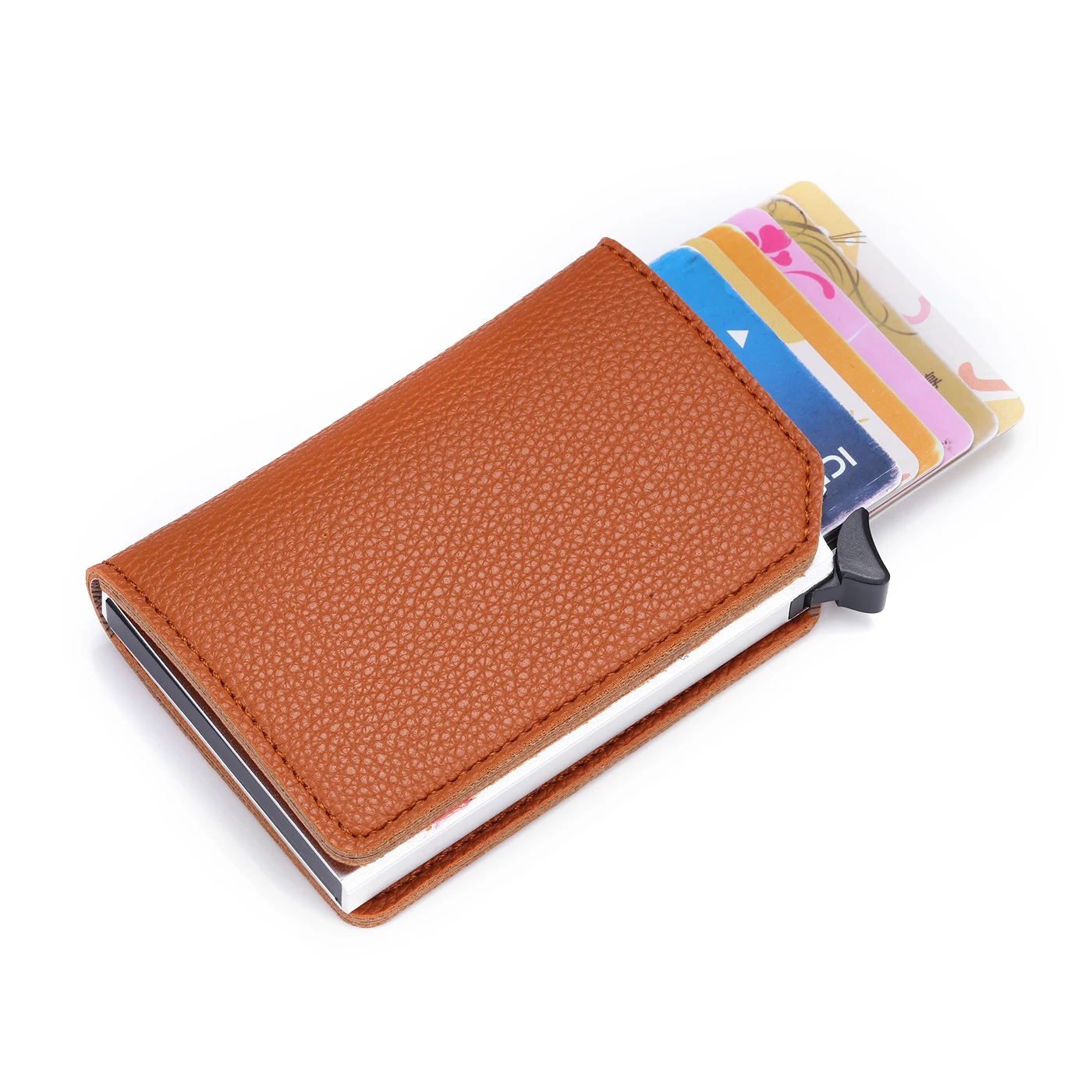 BISI GORO Carbon Fiber Anti-theft Card Holder RFID Pop-up Clutch Multi Men and Women Unisex Card Case Multi Smart Wallet