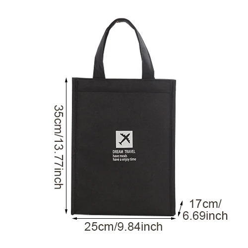 Black L Lunch Bag WENYUJH Сумка-переноска для ланча термальная еда свежий Bento мешочек офисный напиток для пикника холодная изоляция Органайзер сумка аксессуары Поставка - Цвет: Black L Lunch Bag