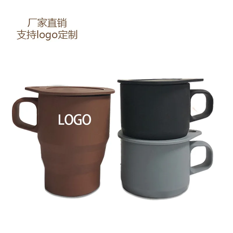 

European Style Silica Gel Mug Cup with Lid Straw Mug 300ml Coffee Cup Gift