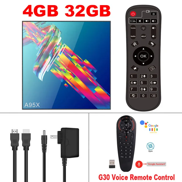 Android tv Box A95X R3 4 ГБ ОЗУ 64 Гб ПЗУ Смарт Android 9,0 коробки RK3318 двухдиапазонный Wifi 4K ULTRA HD медиаплеер домашний 3D кинотеатр - Цвет: 4G32G-G30 Remote