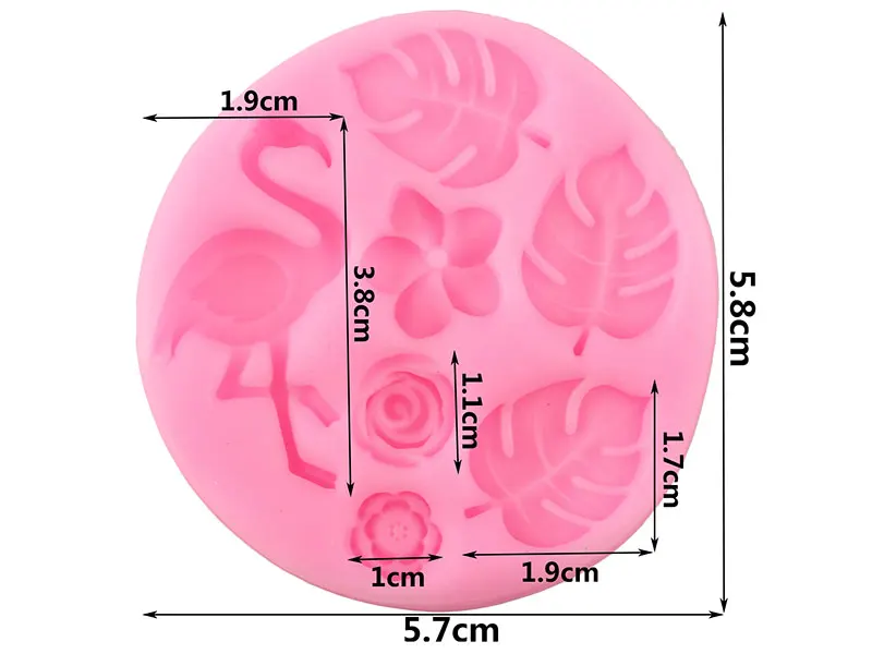 3D Фламинго тропические листья силиконовые формы черепаха лист роза Кекс Топпер помадка украшения торта конфеты глина шоколадные формы