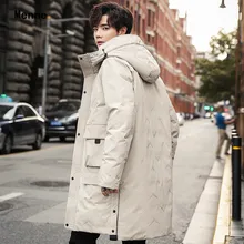 Мужская зимняя куртка, новинка, зимняя длинная куртка с секциями, Корейская утолщенная Повседневная куртка с капюшоном, пуховик/пальто