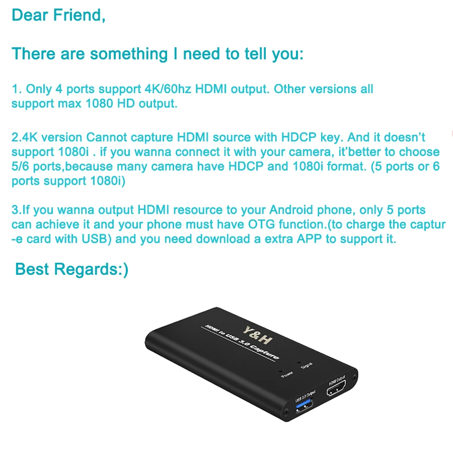 Карта видеозахвата HDMI к USB3.0 карта ключ 4K60Hz игра прямая трансляция с микрофоном