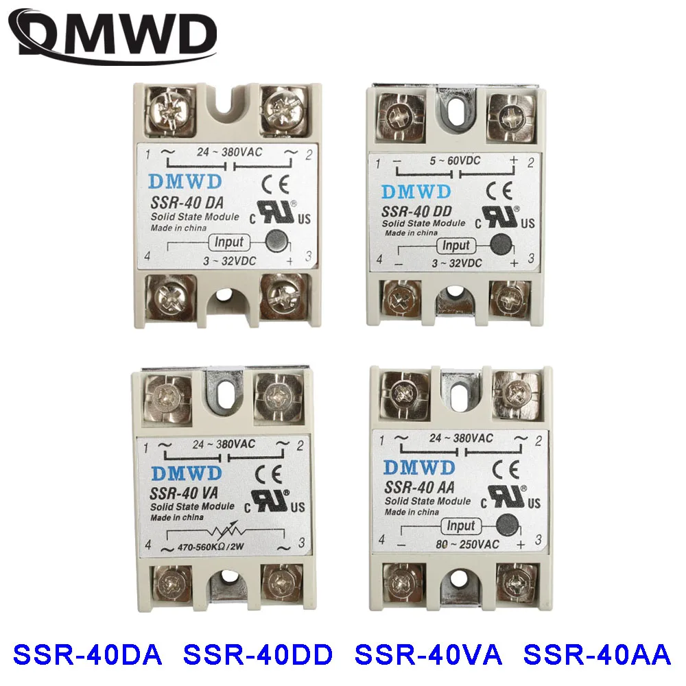 SSR-40 40A ва DA Промышленные твердотельные реле Модуль AA SSR DD SSR-40DD SSR-40AA SSR-40VA