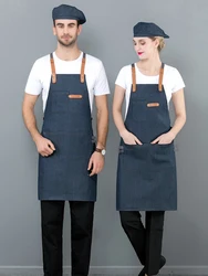 Avental de jeans para restaurante, hotel, cintura, chef, bar, cozinha, café, garçom, garçadora, cozinhar, avental universal, 1 peça