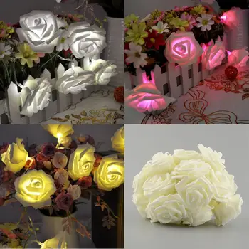 

20LED Light Lamp Rose Flower Battery Christmas Wedding Party Home Decor
