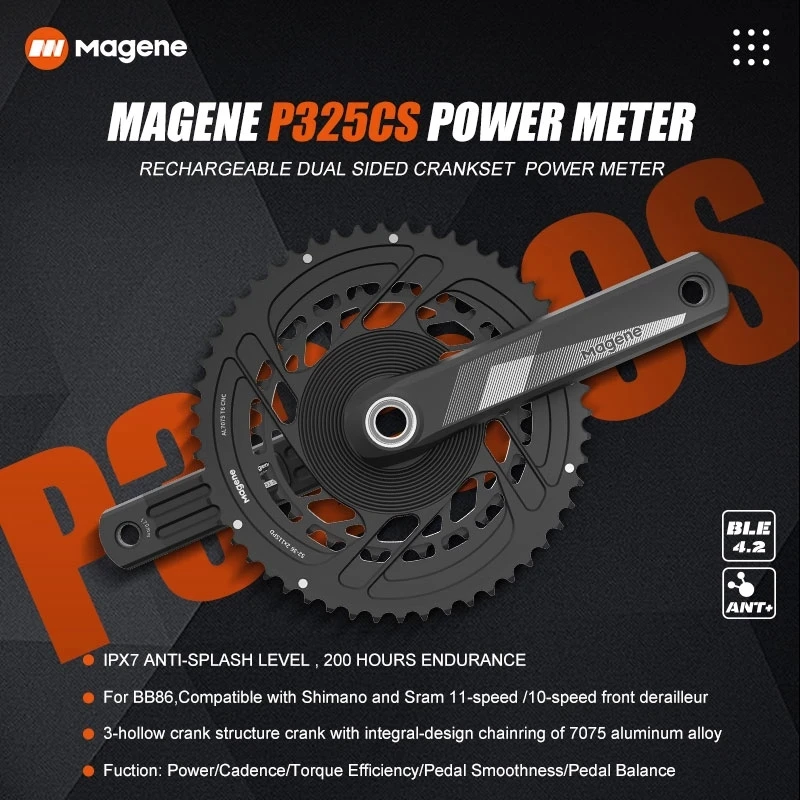 Magene（マージン）のパワーメーターP325CS P325 CS クランク型両足