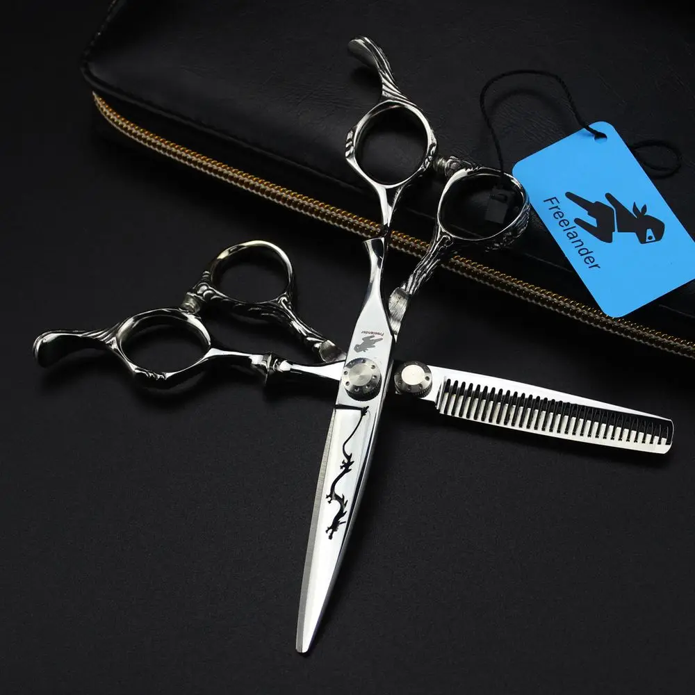 Freelander 6.0 Inch Professional Hairdressing Scissors Set Hair Cutting Thinning Scissors Barber Shears Makas