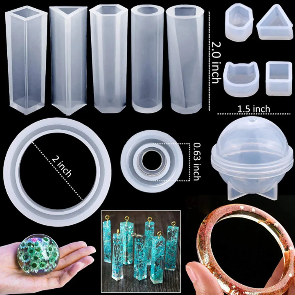 Handmade Crystal Glue Mould Mold Set Resin Jewelry Kit 83pcs Bracelet Pendant Silicone Molds C44 | Дом и сад