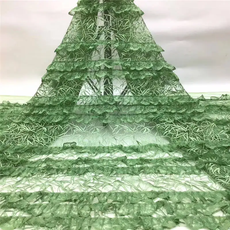 Персиковый Африканский 3d цветок кружева вышитые ткани высокого качества камни